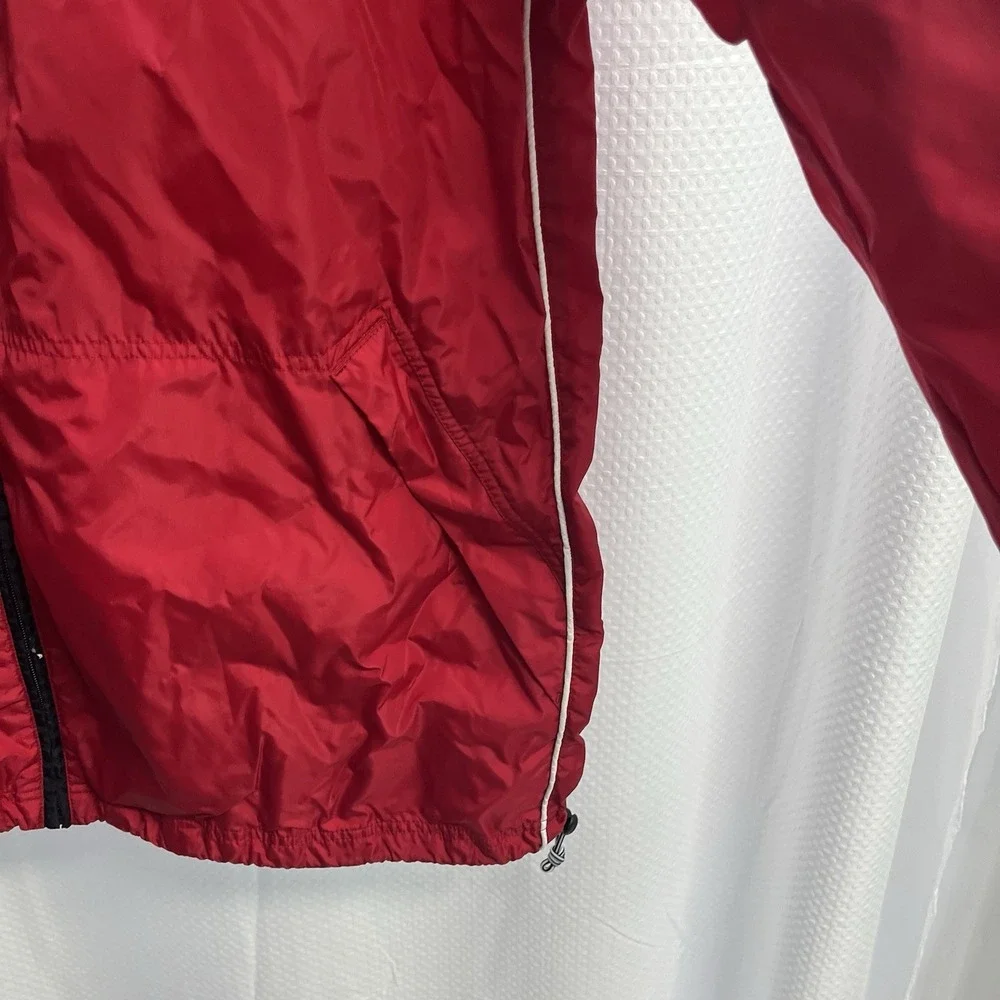 Vtg Nike Men's Red Windbreaker Running Jacket XL 90's Embroidered Swoosh Retro